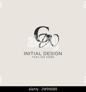 Initials GW letter monogram with elegant luxury style. Corporate identity and personal logo vector graphic Stock Vector