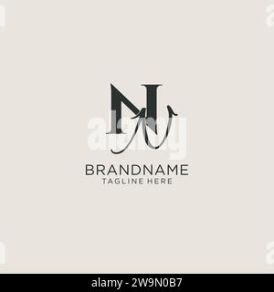 Initials NN letter monogram with elegant luxury style. Corporate identity and personal logo vector graphic Stock Vector