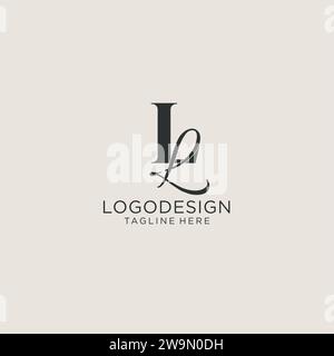 Initials LL letter monogram with elegant luxury style. Corporate identity and personal logo vector graphic Stock Vector