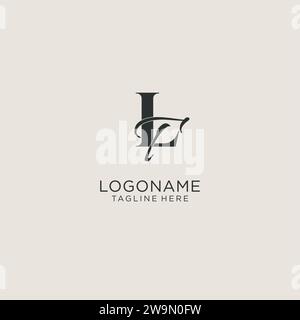 Initials LT letter monogram with elegant luxury style. Corporate identity and personal logo vector graphic Stock Vector