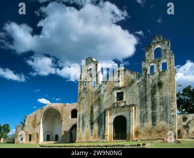 Convento de San Miguel Arcangel, Ruta de los Conventos, town of Mani, Yucatan, Mexico Stock Photo