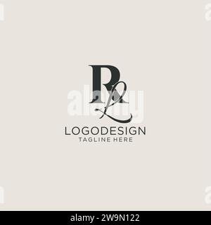 Initials RL letter monogram with elegant luxury style. Corporate identity and personal logo vector graphic Stock Vector