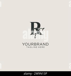 Initials RF letter monogram with elegant luxury style. Corporate identity and personal logo vector graphic Stock Vector