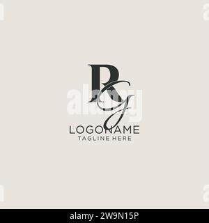 Initials RG letter monogram with elegant luxury style. Corporate identity and personal logo vector graphic Stock Vector