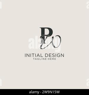 Initials PW letter monogram with elegant luxury style. Corporate identity and personal logo vector graphic Stock Vector