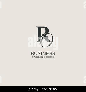 Initials RO letter monogram with elegant luxury style. Corporate identity and personal logo vector graphic Stock Vector