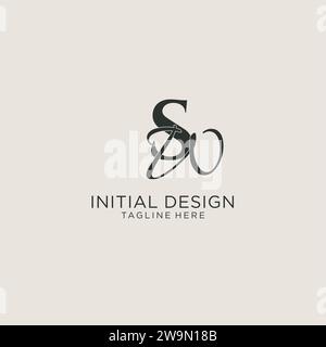 Initials SW letter monogram with elegant luxury style. Corporate identity and personal logo vector graphic Stock Vector