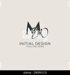Initials MW letter monogram with elegant luxury style. Corporate identity and personal logo vector graphic Stock Vector