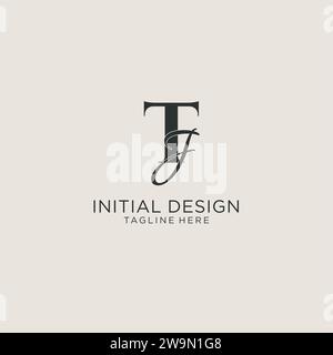 Initials TJ letter monogram with elegant luxury style. Corporate identity and personal logo vector graphic Stock Vector
