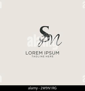 Initials SM letter monogram with elegant luxury style. Corporate identity and personal logo vector graphic Stock Vector