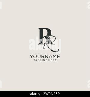 Initials RR letter monogram with elegant luxury style. Corporate identity and personal logo vector graphic Stock Vector