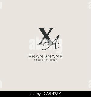 Initials XA letter monogram with elegant luxury style. Corporate identity and personal logo vector graphic Stock Vector