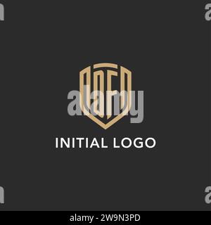 Initial DF shield logo monoline style, modern and luxury monogram logo ...