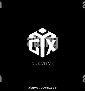 GX initial monogram logo with hexagonal shape and swoosh design ideas ...