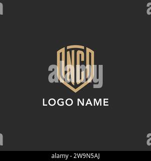 NC logo monogram emblem style with crown shape design template