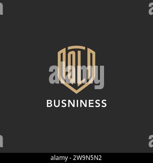 Initial QL shield logo monoline style, modern and luxury monogram logo ...