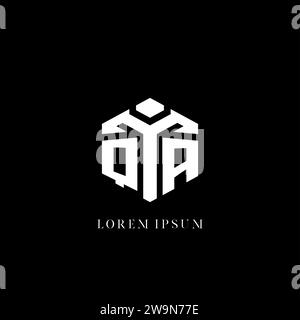 QA initial monogram logo with hexagonal shape style, real estate logo ...
