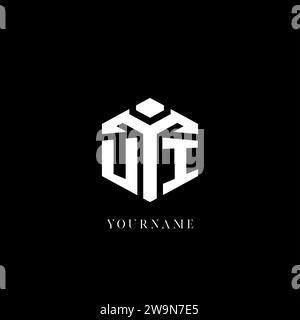 UI Logo monogram with hexagon shape style design template isolated on ...