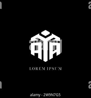 AA initial monogram logo with hexagonal shape style, real estate logo ...