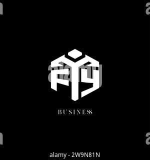 FY initial monogram logo with hexagonal shape and swoosh design ideas ...