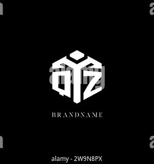 QZ initial monogram logo with hexagonal shape style, real estate logo ...