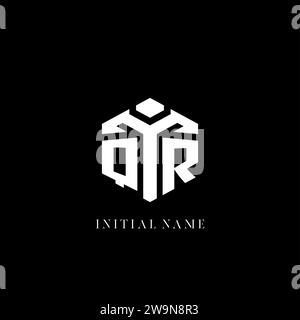 QR initial monogram logo with hexagonal shape style, real estate logo ...