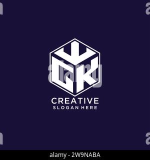 GK initial monogram logo with hexagonal shape style, real estate logo ...