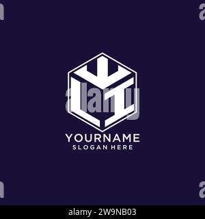 LI initial monogram logo with hexagonal shape and swoosh design ideas ...