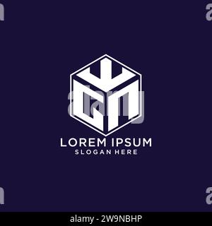 GN initial monogram logo with hexagonal shape style, real estate logo ...