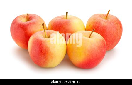 colorful apple path isolated on white Stock Photo