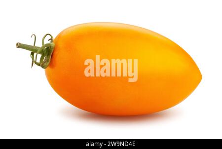 orange plum tomato path isolated on white Stock Photo