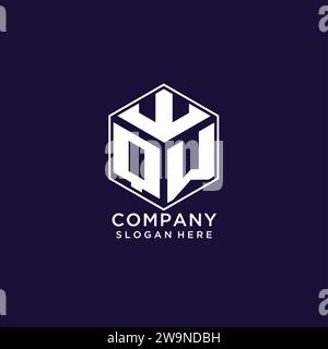 QW Monogram Logo geometric initial with wing shape style design ...