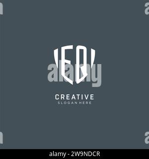 EQ monogram logo with geometric shield icon design inspiration Stock ...
