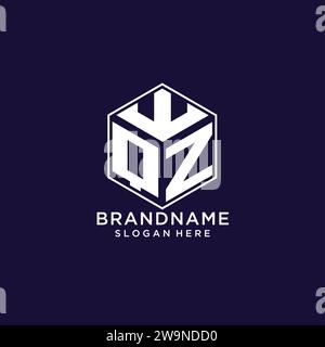QZ initial monogram logo with hexagonal shape style, real estate logo ...