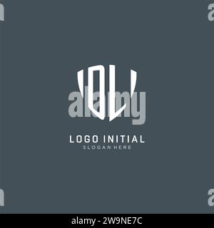 Monogram DL logo with shield geometric shape, elegant luxury initial ...