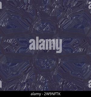 Fantastic seamless pattern of alien interiors on blue background. Abstract ornament of repeating elements. Stock Photo
