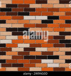 Brick drawing. Colorful brick wall seamless background- texture pattern ...