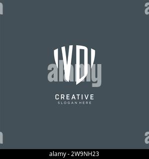 Initials VD logo shield guard shape, creative logo design concept vector graphic Stock Vector