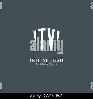 TV T V Letter Logo Design With Creative Lines and Swosh in Purple Brush ...