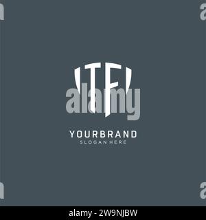 TF Monogram logo letter with simple modern shape style design. Circle ...