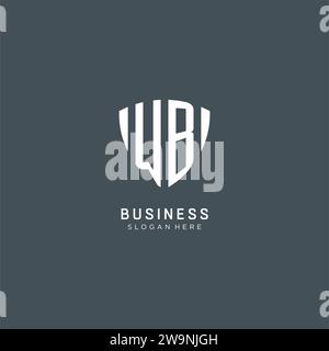 Initials WB logo shield guard shape, creative logo design concept vector graphic Stock Vector