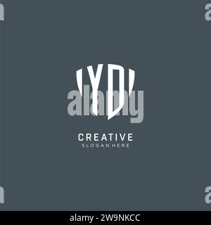 Initials YD logo shield guard shape, creative logo design concept vector graphic Stock Vector