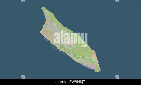 Aruba highlighted on a topographic, OSM Germany style map Stock Photo ...