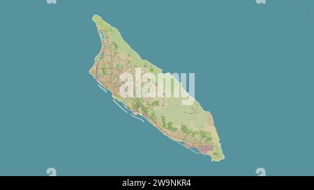 Aruba outlined on a topographic, OSM standard style map Stock Photo - Alamy