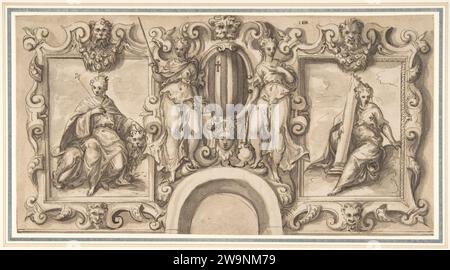 Design for a Wall Decoration over an Arched Doorway with Grimani Arms 1974 by Bernardino India Stock Photo