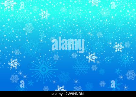 Winter background. It's snowing! It's Falling snowflakes on dark blue background. Vector illustration. Stock Vector