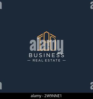 Initial IO logo, clean and modern architectural and construction logo ...