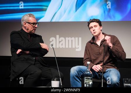 BFI Southbank, London, UK. 18 December 2023.  Mark Kermode and George MacKay  photographed during MK3D : Mark Kermode in 3D. . Picture by Julie Edwards./Alamy Live News Stock Photo