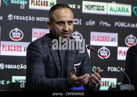 Estadio do Bessa XXI, Oporto, Portugal. 29 December, 2023. Pictured left to right, Ricardo Paiva at the Introduction of the new coach of BOAVISTA FC, Ricardo Paiva. Credit: Victor Sousa/Alamy Live News Stock Photo