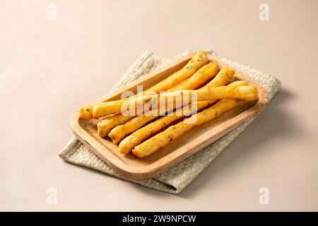 Youtiao (Chinese fried breadstick). Long golden brown deep fried dough sticks with Fennel for hot pot used Stock Photo